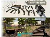 老铁路轨道车道环境Unity3D资源素材