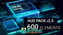 600组3D科幻风格HUD全息影像特效包装AE模板