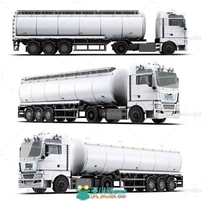 三款长挂运输货柜卡车展示PSD模板trucks-mock-up-12463437