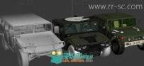 精选三辆悍马军车3D模型
