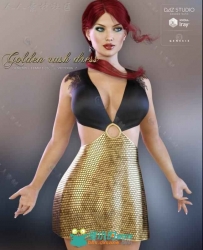 女性金色高贵性感的连衣裙3D模型合辑