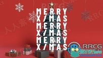 圣诞节主题时尚3D元素网上特卖展示动画AE模板