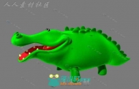精细卡通鳄鱼3D模型