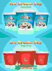 冰淇淋纸杯包装展示PSD模板PSD Mock-Up - Ice Cream Cup Packaging