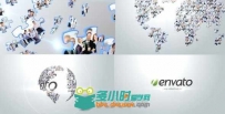 企业拼图Logo演绎动画AE模板 Videohive Corporate Puzzles World 6003974