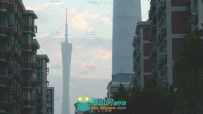 海心沙远眺广州塔国际金融中心建筑交通夜晚街景实拍视频素材