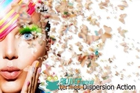 蝴蝶消散特效PS动作Butterflies-Dispersion-Action