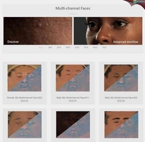 新版TexturingXYZ_8套 Multi-channel Faces 人类皮肤贴图 超高清纹理素材