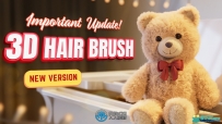 3D Hair Brush强大毛发制作工具Blender插件V4.5版