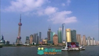 上海东方明珠快速船流视频素材
