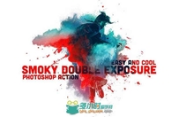 炫彩朦胧人像艺术特效PS动作 Creativemarket Smoky Double Exposure 405056