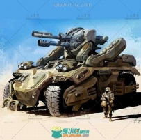 2035张陆行装甲科幻车辆游戏插画参考素材