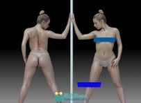 3D Scan女人体模型 高品质游戏人物模型