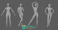 女性人体3D扫描模型&高清素材图片