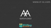 数字失真信号故障RGB颜色分离标志展示Logo演绎AE模板 Videohive Glitch Logo v2 2...