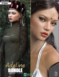 中世纪幻想风格发型头饰服装3D模型合集