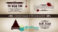 圣诞新年祝福动画AE模板 Videohive Christmas Typography 3585478