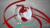 全球新闻频道玻璃地球图形开场电视栏目AE模版 Videohive Global News Intro Title...