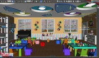 可爱卡通风格幼儿园 室内设计3D模型