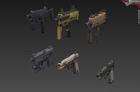 一套FPS武器资源3D模型（手枪、步枪、狙击、机枪、手雷、...