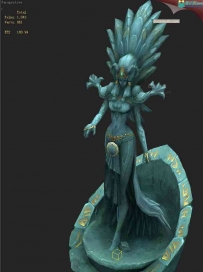 游戏石头女神雕像3D模型下载