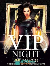 VIP客人专属之夜活动海报PSD模板Vip Night Club V10 Flyer Template