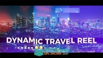 梦幻光斑动感旅行照片展示幻灯片相册动画AE模板Videohive Dynamic Travel Reel 19...