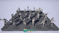 130多组手持剑盾动画人物动作捕捉UE4游戏素材资源