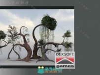 独特的幻想树植物3D模型Unity游戏素材资源