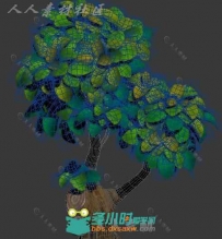 有趣的Q版被砍过的树3D模型