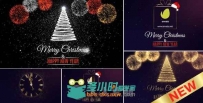 时尚粒子飞舞演绎圣诞节倒计时AE模板 Videohive Merry Christmas Countdown 1415...