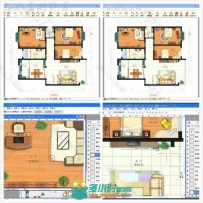 室内设计 CAD+PS制作彩色平面布置图视频教程