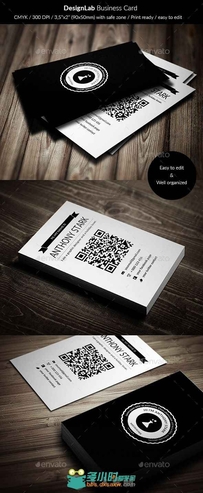 设计导向商务名片展示PSD模板DesignLab Business Card - Simple & Retro 12316564