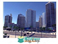 现代繁华灯火通明完整城市场景模型Unity游戏素材资源
