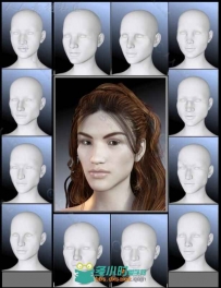 逼真的欧洲女性面孔3D模型合辑