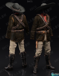 游击队角色服饰套装3D模型合集