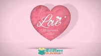 美丽浪漫的情人节爱心标志Logo演绎AE模板 Videohive Valentine Hearts 19293463