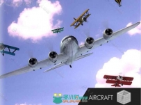飞机热气球货物模型集合空中汽车模型Unity3D素材资源