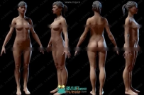 高精度完美游戏女性角色基础3D模型