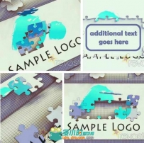 卡通拼图Logo演绎动画AE模板 RevoStock Cartoon Puzzle Logo Reveal