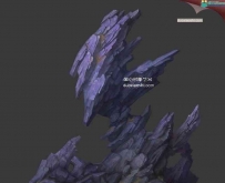 炫酷紫色材质石头3D模型