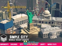 简单的卡通城市环境3D模型Unity素材资源