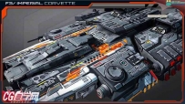 U3D模型科幻皇家巡视舰-SF IMPERIAL Corvette F3