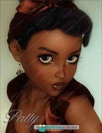 7种眼妆唇妆优雅曲线娃娃脸黑人女孩3D模型