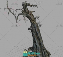 一个枯木3D模型
