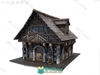 中世纪房屋室外道具模型Unity3D素材资源