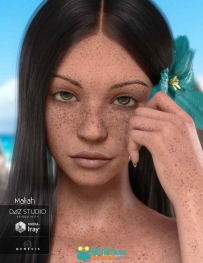 雀斑女孩多种眼睛颜色彩妆纹身指甲等3D模型合集