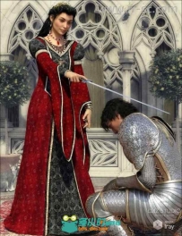 美丽优雅的中世纪公主礼服3D模型合辑