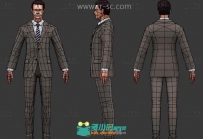 帅帅的穿西服的男人3D模型