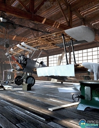 直升飞机工厂修复仓库场景环境3D模型合集